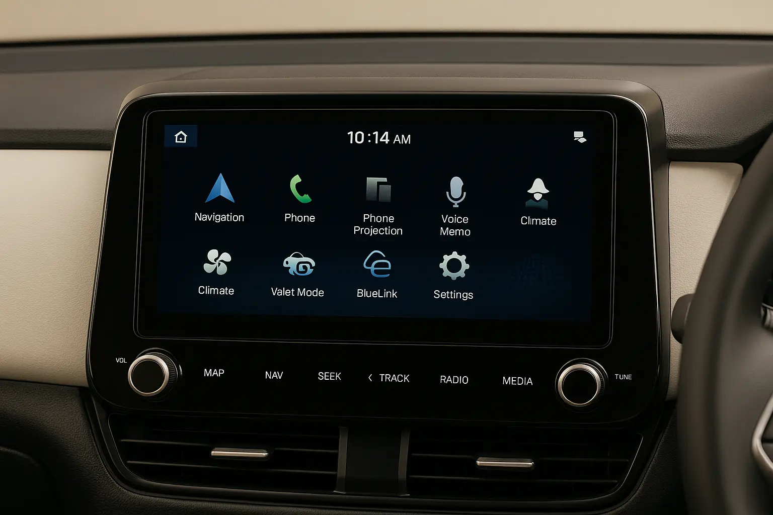 The advanced infotainment system in the latest creta car.