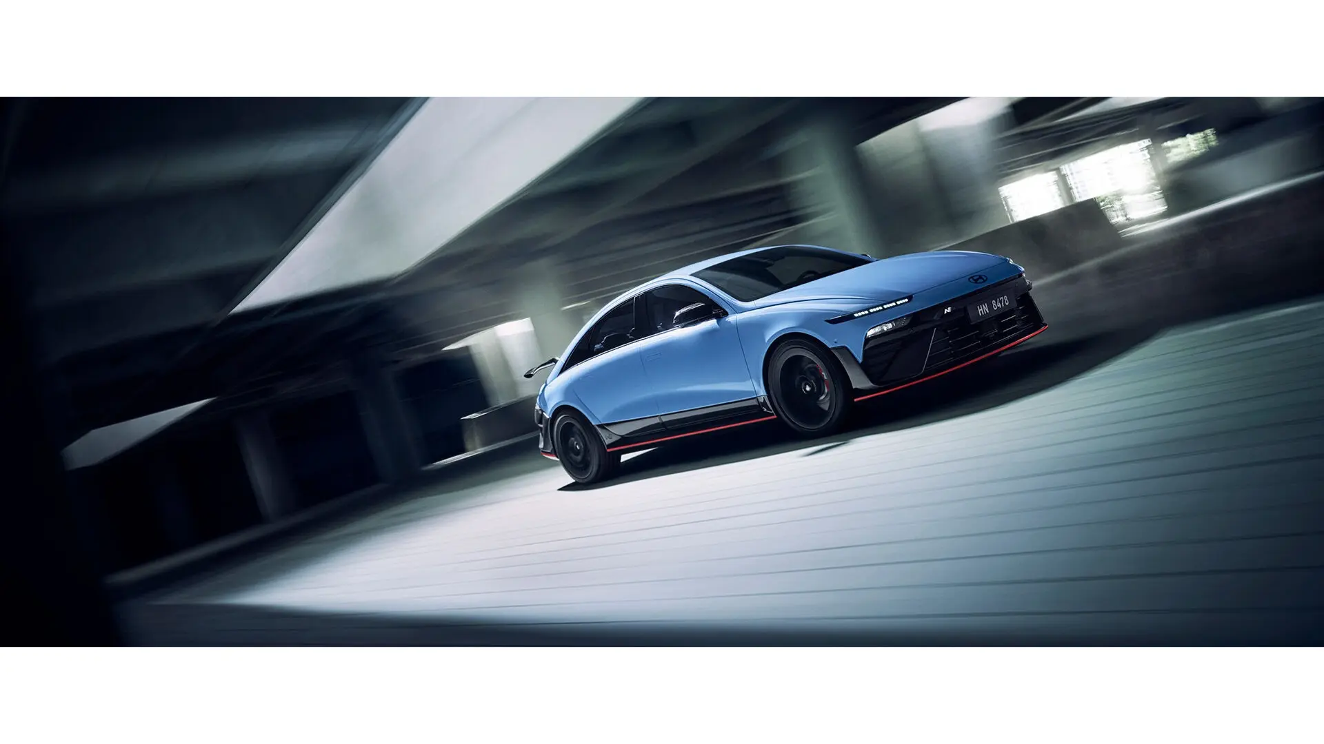 The aggressive and aerodynamic design of the ioniq 6 n's exterior.