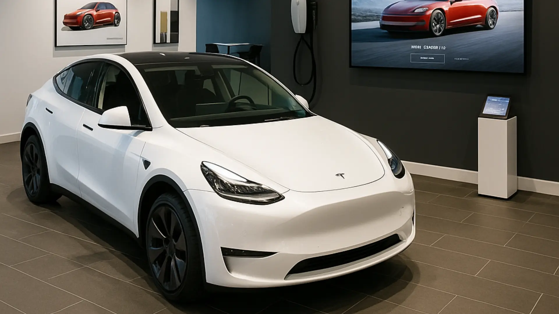Inside Tesla's new showroom, showcasing the innovative tesla electric car experience.