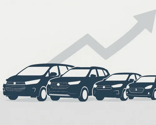 Popular car models often seen in used auto sales that tend to retain their value well.